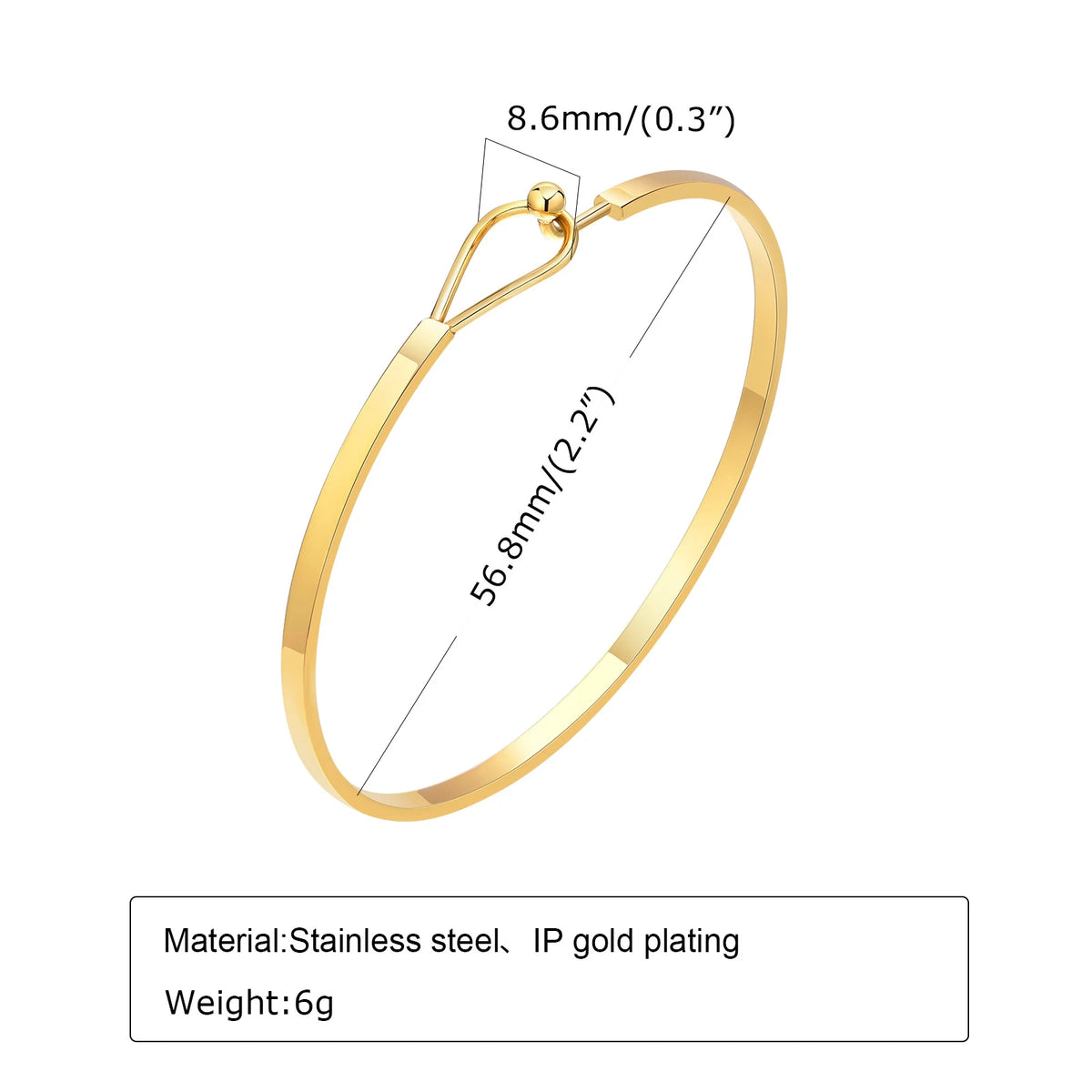 Women's Gold Plated Stainless Steel Bangle – Minimalist Bracelet Bangle Bracelet SPOT