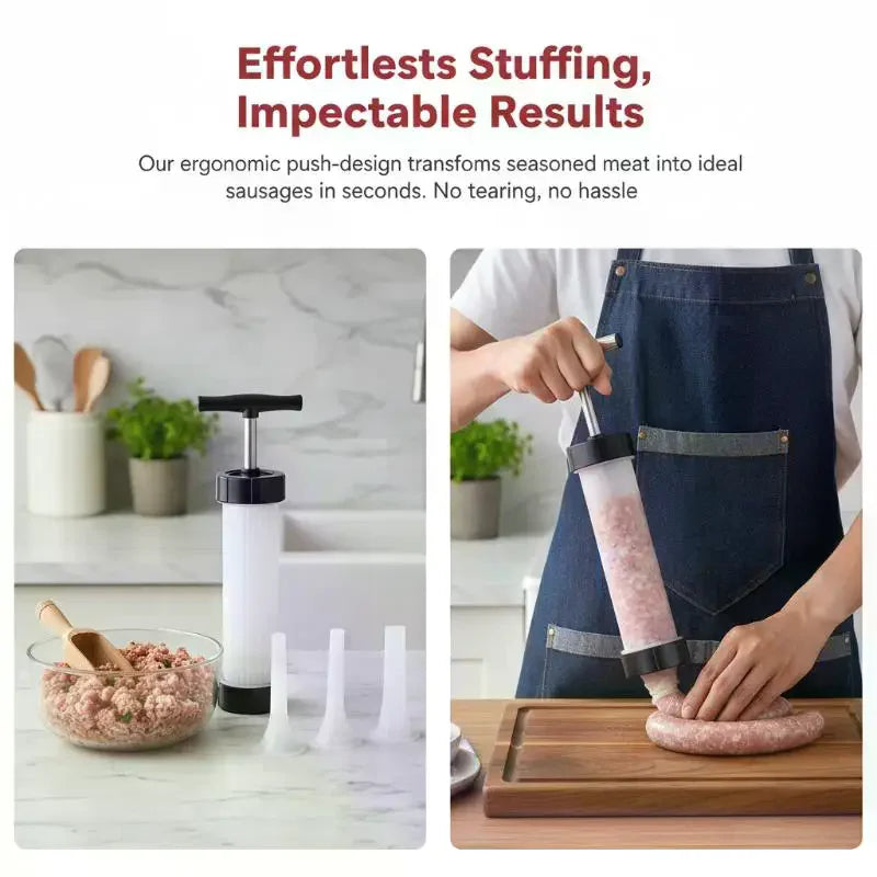Manual Sausage Stuffer Kit – BPA-Free DIY Meat Filling Tool Sausage Stuffer SPOT