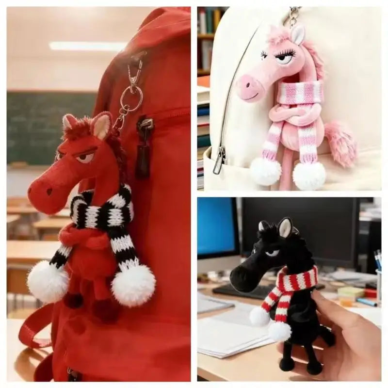 Plush Pony Keychain – Year of the Horse Cartoon Mascot Toy Plush Keychain SPOT