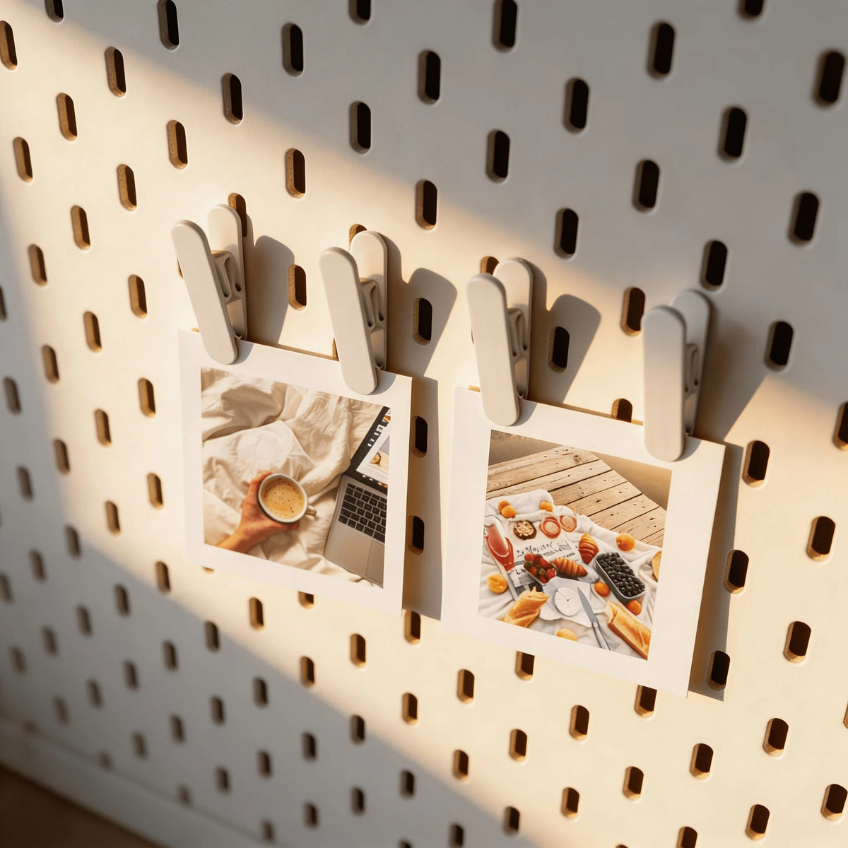 2-Pack Pegboard Photo Clips – Wall Mount Holder for Cards & Notes Pegboard Clip Organizer SPOT