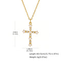 Gold Cross Necklace Zircon Baroque Pendant – Meaeguet Women Cross Pendant Necklace SPOT PNB-408G 45cm-50cm