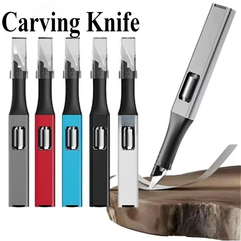 Pen-Style Aluminum Carving Knife + 5 Replaceable Steel Blades Carving Knife Set SPOT