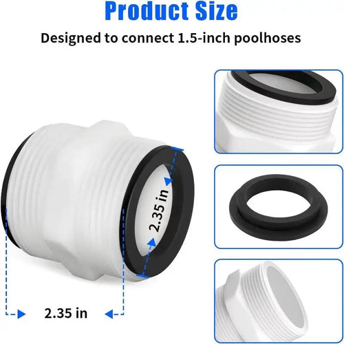 1.5" Pool Hose Split Coupler Connector with Gasket Pool Hose Connector SPOT Default Title