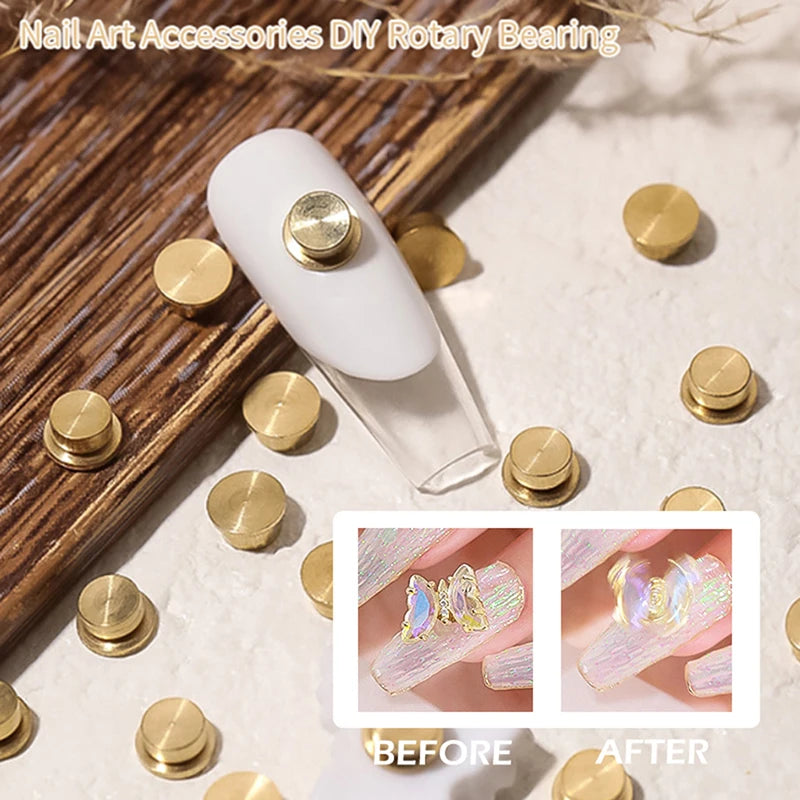 Rotating Bearing Nail Charms – 360° Spinning Nail Art Decor 5/10Pc Nail Art Charms SPOT