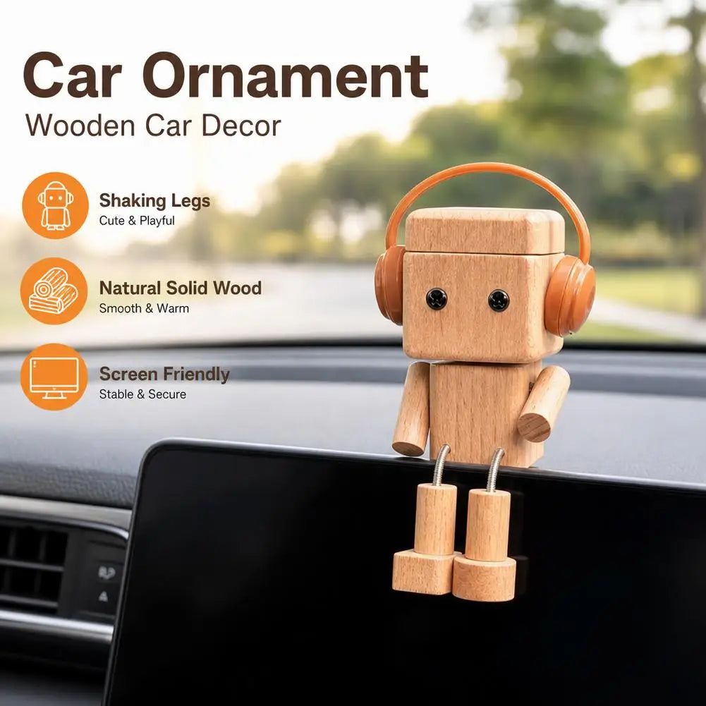 Wood Robot Car Dashboard Ornament & Air Freshener Car Dashboard Ornament SPOT