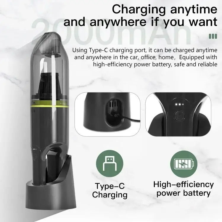 3-in-1 Cordless Mini Vacuum & Air Duster – Car & Keyboard Handheld Vacuum Cleaner SPOT