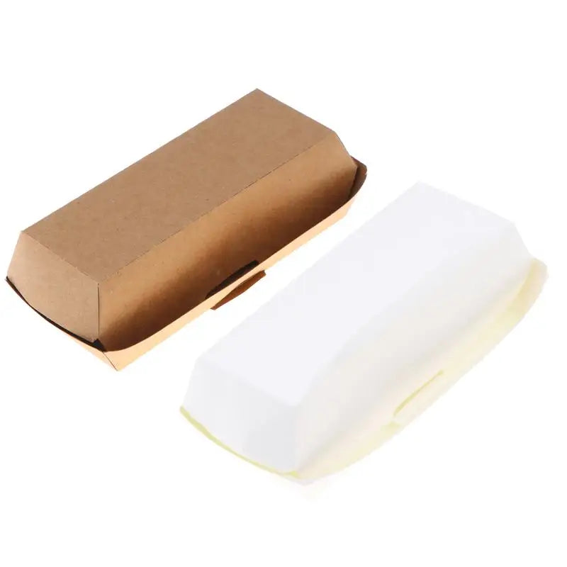 10-Pack Kraft Paper Hot Dog Boxes – Oil-Resistant, Eco-Friendly Disposable Food Boxes SPOT