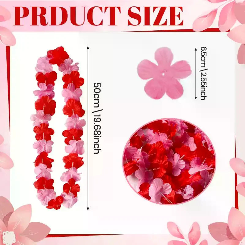 10-Pack Hawaiian Flower Lei Necklaces – Luau Party Garlands Costume Lei Necklace SPOT