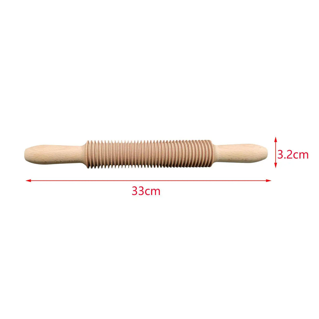 Wooden Threaded Rolling Pin – Pastry, Noodle & Dough Roller Wooden Rolling Pin SPOT