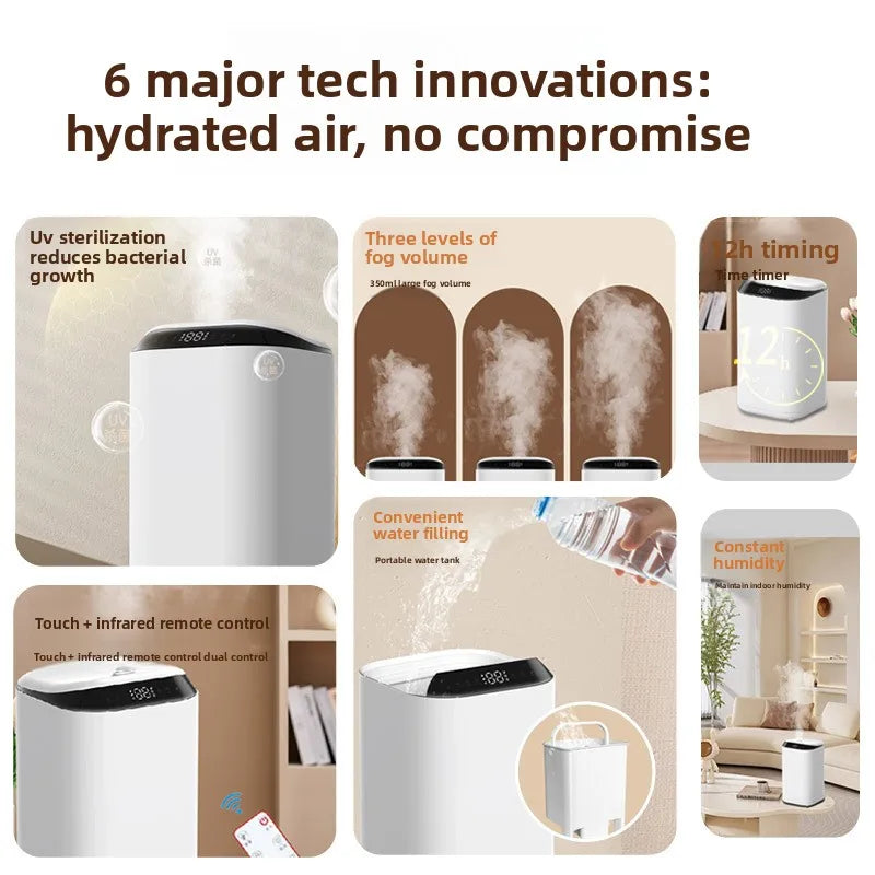 3L Ultrasonic Humidifier – 12H Timer, 3 Mist Levels, Quiet Ultrasonic Humidifier SPOT