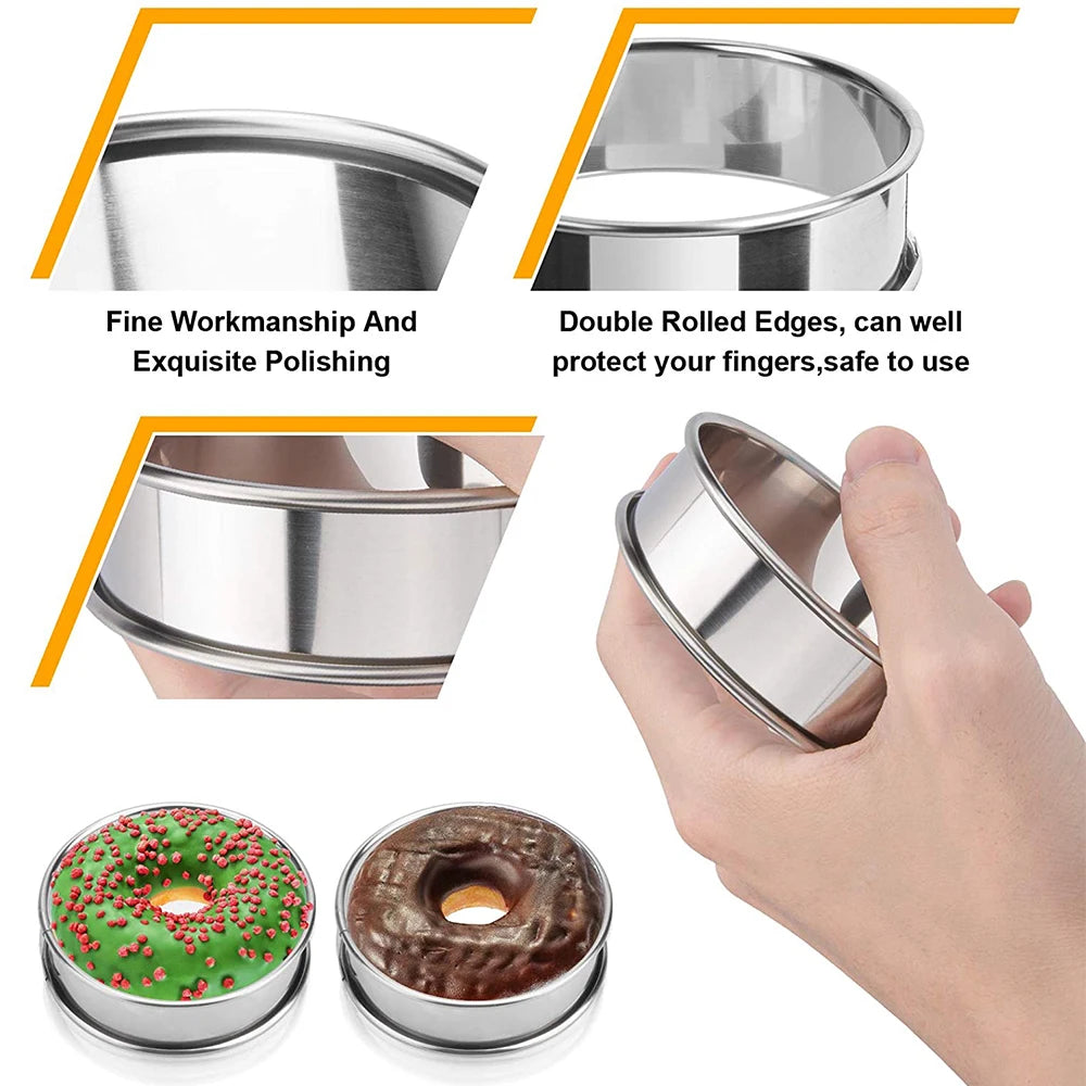 Stainless Steel Tart Rings 8cm & 10cm – 2-Piece Baking Mold Set Baking Tart Rings SPOT