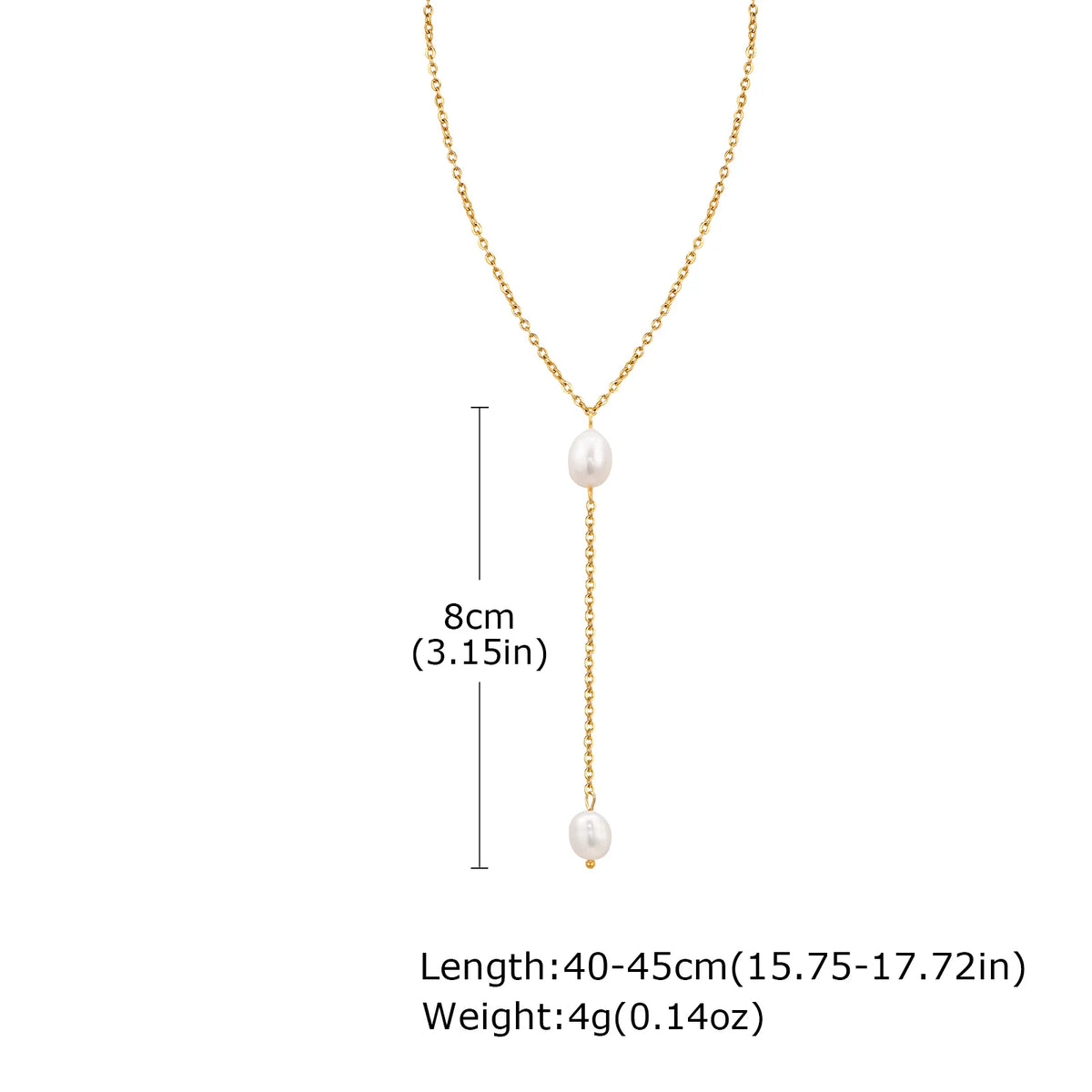 Y-Shape Pearl & CZ Gold Pendant Necklace for Women Pendant Necklace SPOT NC-1973G