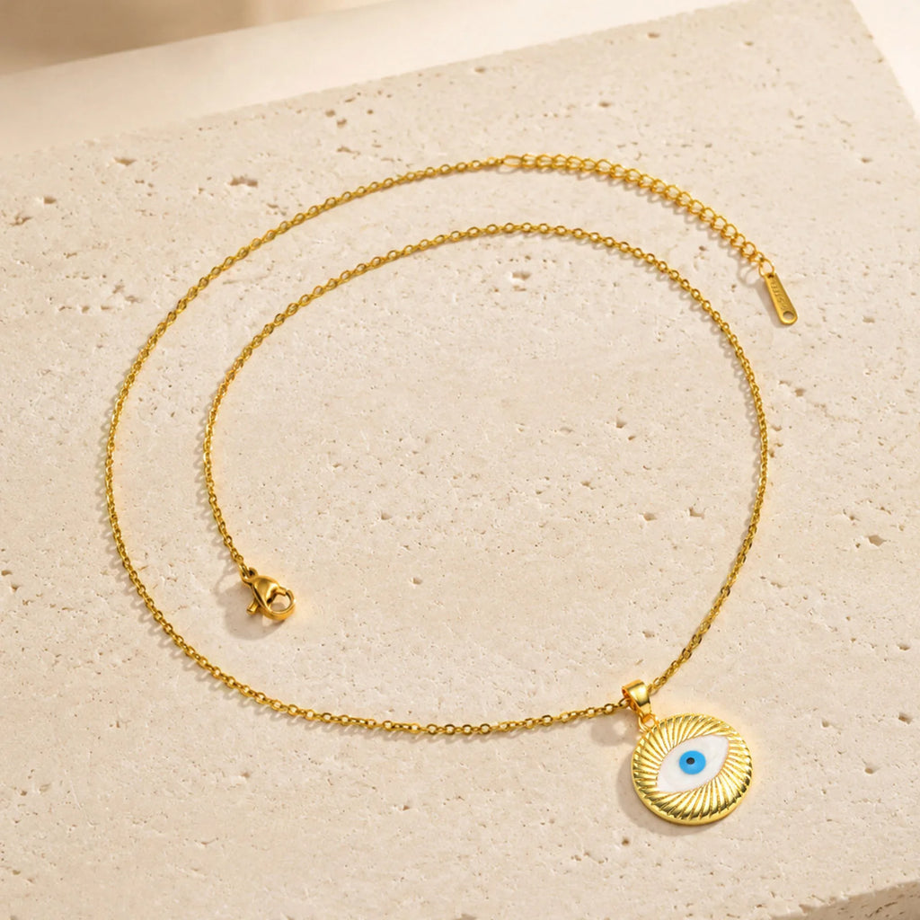 Blue Evil Eye Necklace – Gold Amulet Pendant for Women Pendant Necklace SPOT