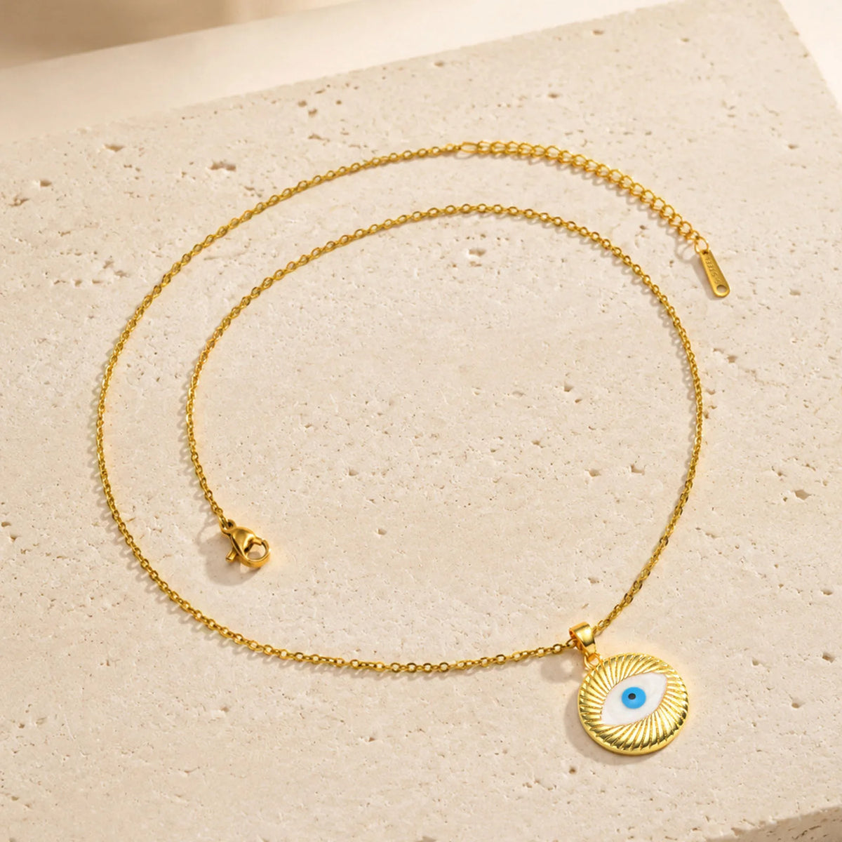 Blue Evil Eye Necklace – Gold Amulet Pendant for Women Pendant Necklace SPOT