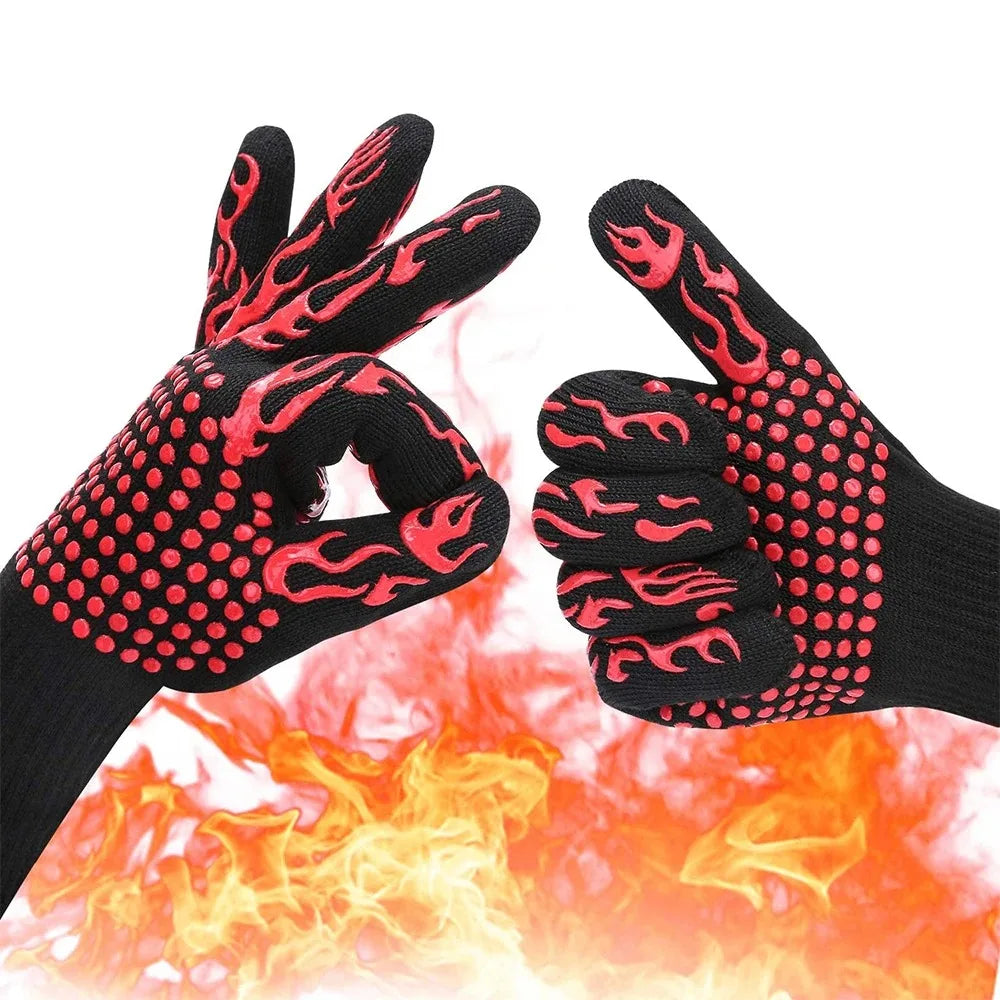 Silicone BBQ Gloves – Heat-Resistant Oven Mitts Non-Slip BBQ Oven Mitts SPOT