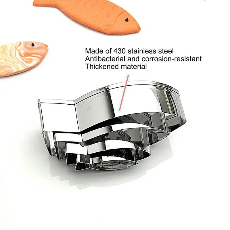 4-Pack Fish Cookie Cutters – Stainless Steel Baking Molds Cookie Cutter Set SPOT