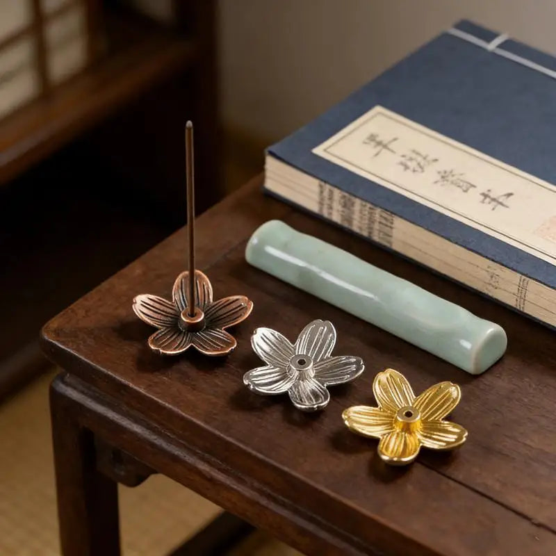 Sakura Cherry Blossom Incense Stick Holder – Alloy Tray Incense Stick Holder SPOT