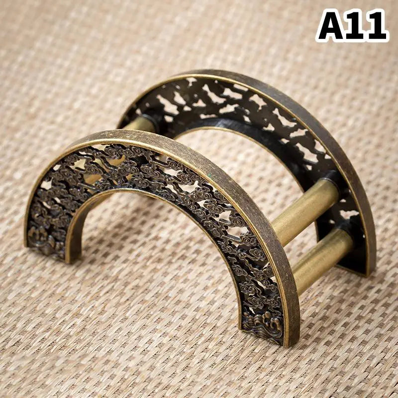 Antique Alloy Teacup Coaster – Zen Pattern Kung Fu Tea Mat Tea Ceremony Coaster SPOT A11
