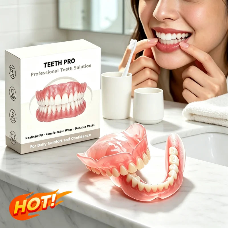 Soft Silicone Dentures – Realistic Upper & Lower False Teeth Silicone Dentures SPOT