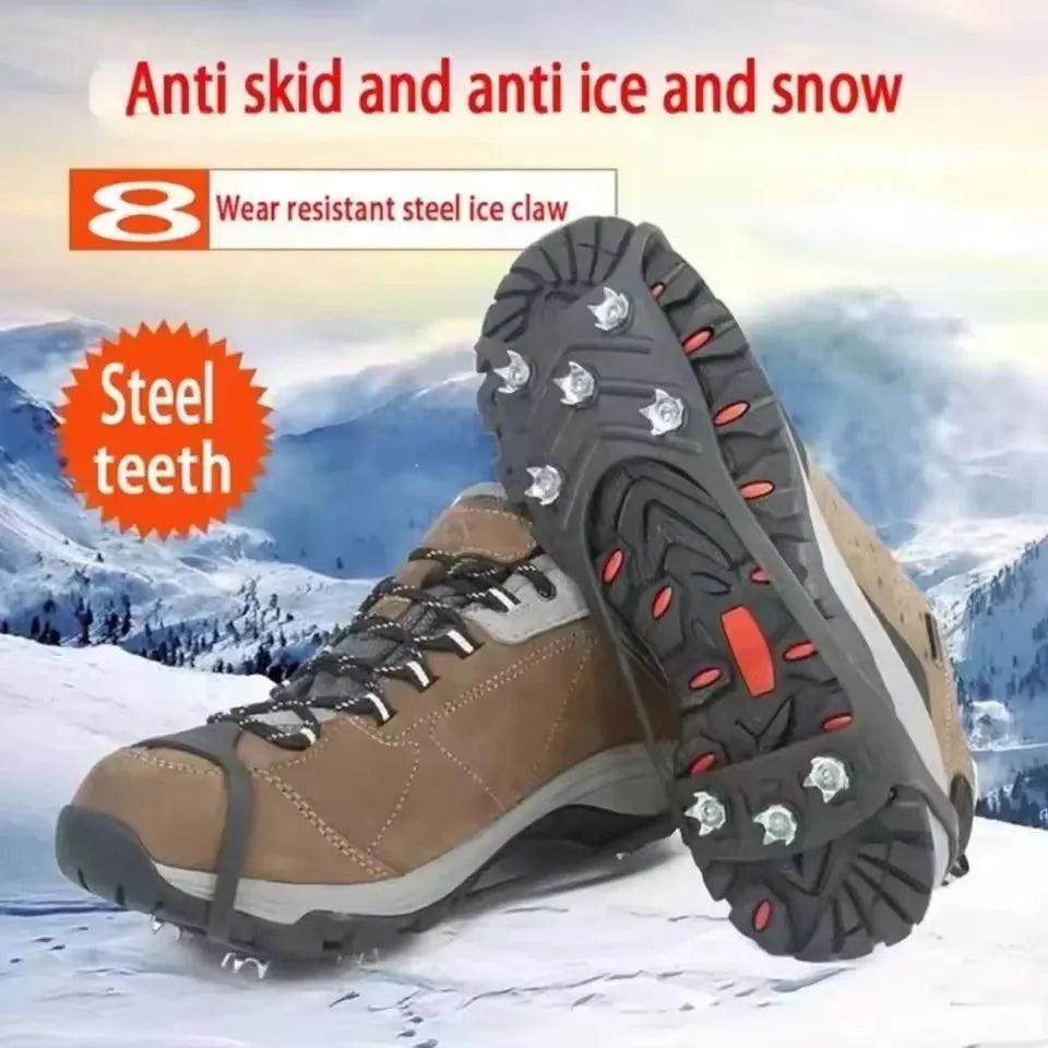 8-Spike Ice Crampons – Anti-Slip Snow & Ice Shoe Grippers Ice Shoe Crampons SPOT