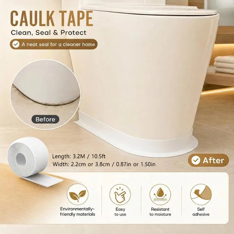 Self-Adhesive Waterproof Caulk Tape – Kitchen & Bathroom Seal Caulk Sealing Tape SPOT