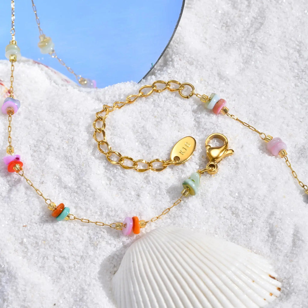 Ocean Conch Pendant Necklace – Gold Stainless Steel Beach Jewelry Pendant Necklace SPOT