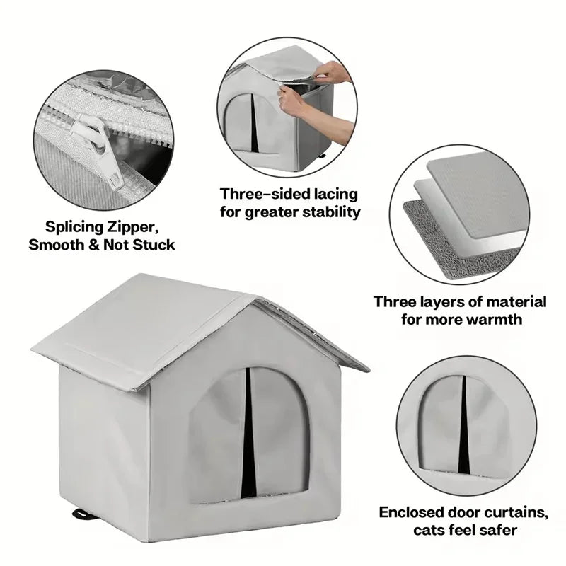 All-Weather Outdoor Cat House – Waterproof Insulated Raised Outdoor Cat House SPOT