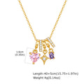 Pink Zirconia Heart Necklace – 18K Gold Plated Dainty Pendant Pendant Necklace SPOT NC-2367G