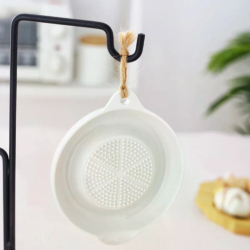 White Ceramic Ginger Grater – Porcelain Garlic & Veggie Grinder Ceramic Kitchen Grater SPOT