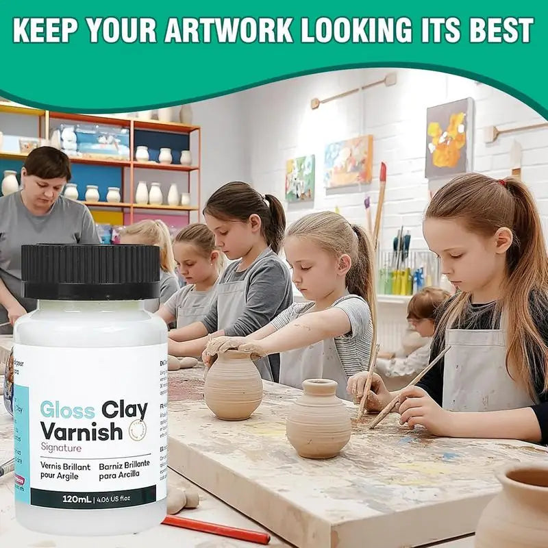120ml Glossy Clay Varnish – Waterproof Glaze for Art & Clay Art Glaze Varnish SPOT