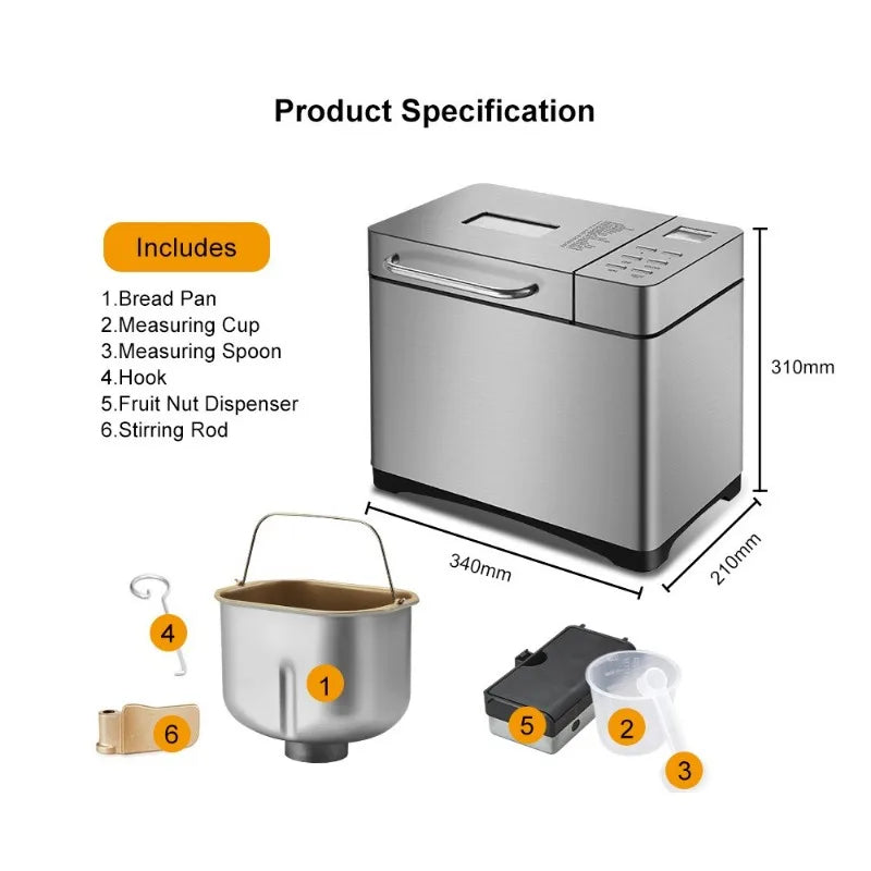 Automatic Stainless Steel Bread Maker – Dough Kneader & Fermenter Bread Maker SPOT