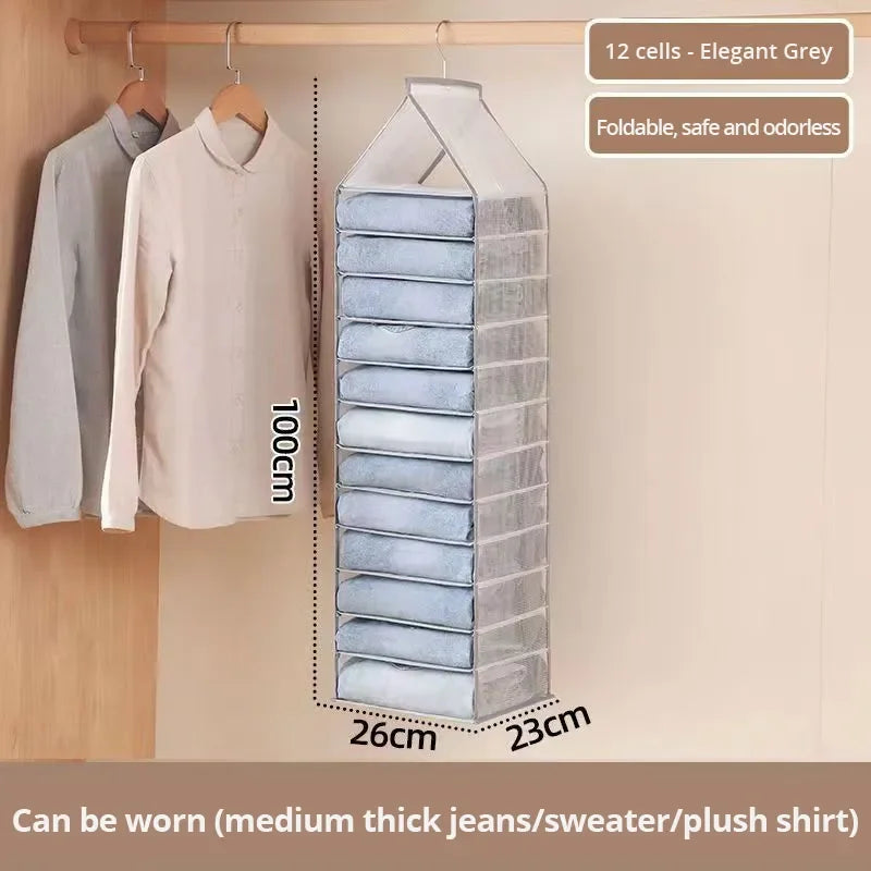 Hanging Wardrobe Storage Bag – Closet Organizer for Clothes Hanging Closet Organizer SPOT