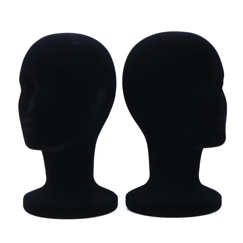 Black Foam Mannequin Head 52cm – Wig Display & Storage Stand Wig Display Stand SPOT