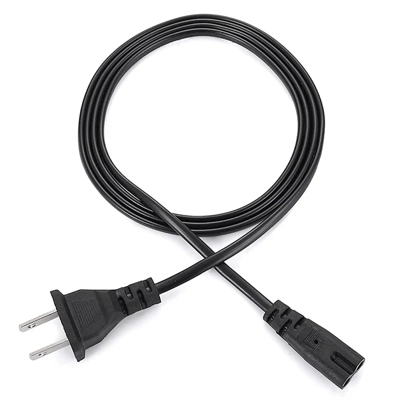 EU/US 2-Pin IEC C7 Power Cord Extension Cable 1.5m 250V Power Extension Cord SPOT