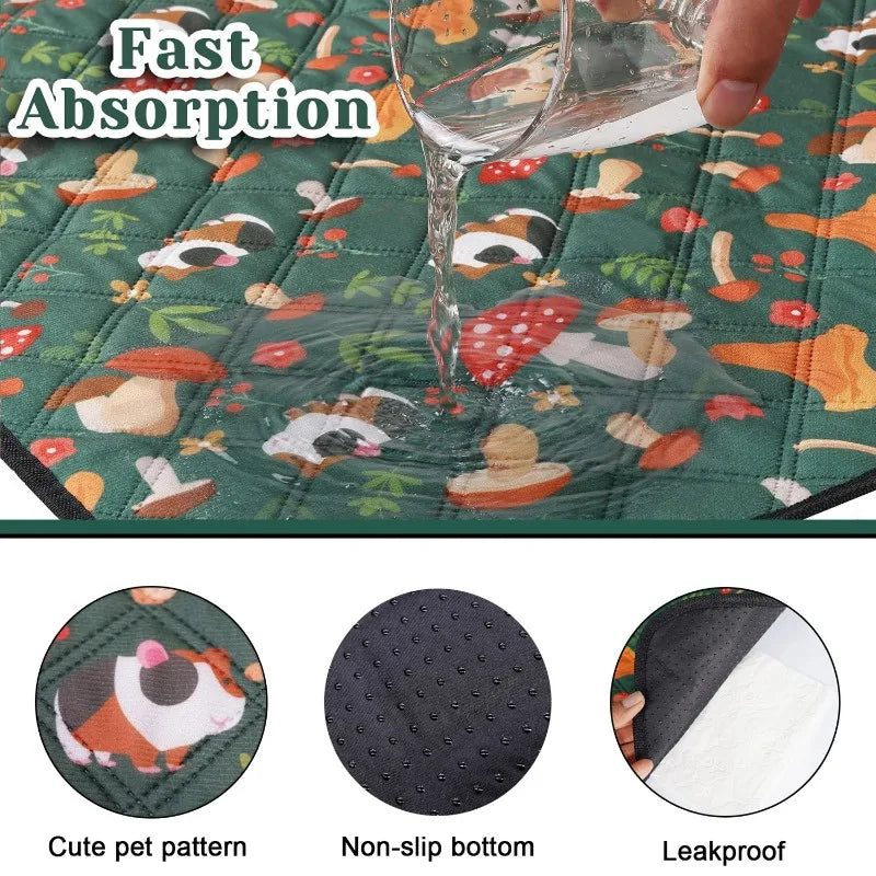Washable Guinea Pig & Hamster Cage Mat – Waterproof Anti-Slip Small Pet Cage Mat SPOT