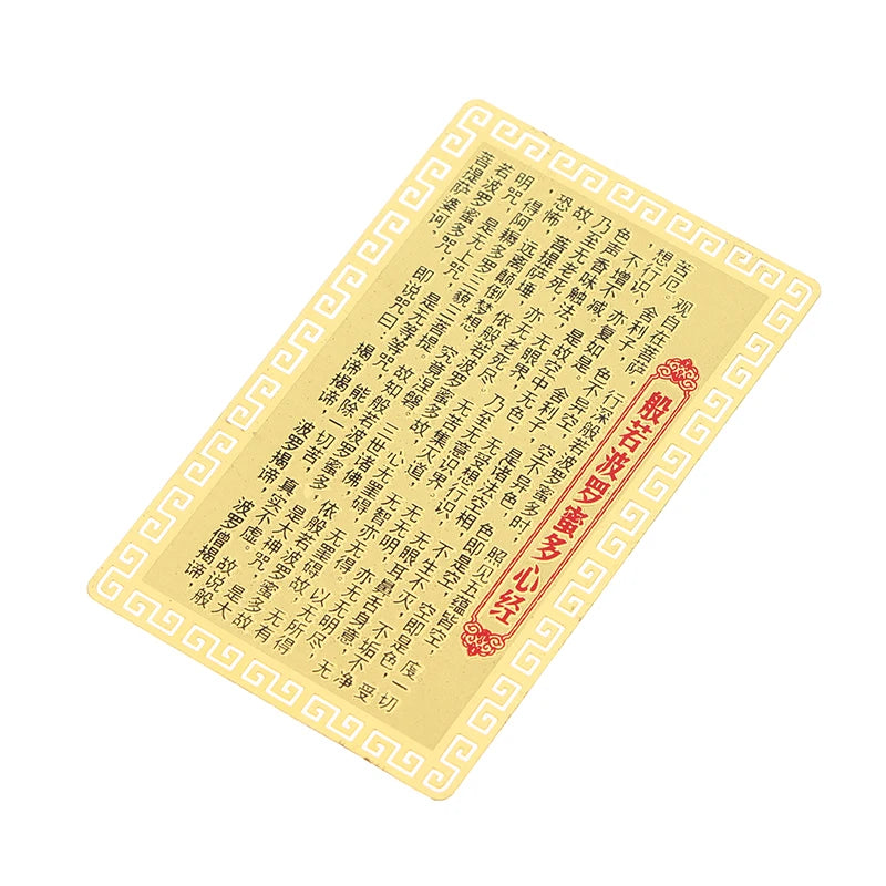 Brass Guanyin Bodhisattva Heart Sutra Gold Card – Luck & Blessing Spiritual Talisman Card SPOT