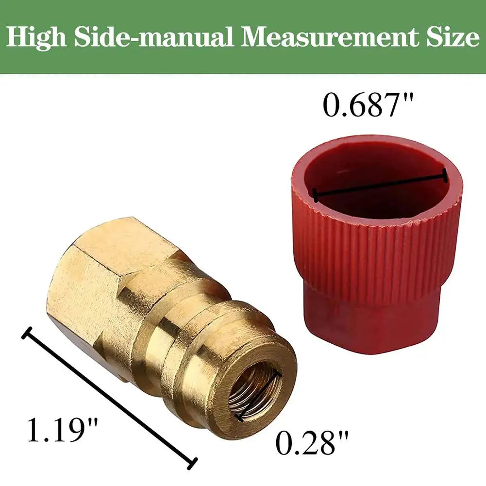 R12 to R134A Retrofit Adapter Kit – High & Low Side Fittings AC Refrigerant Adapter SPOT
