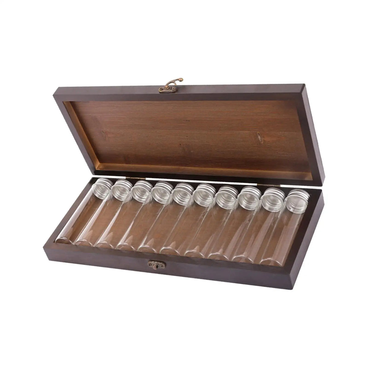 Wooden Spice Box Set – 10 Glass Jars for Camping & BBQ Spice Storage Set SPOT Default Title