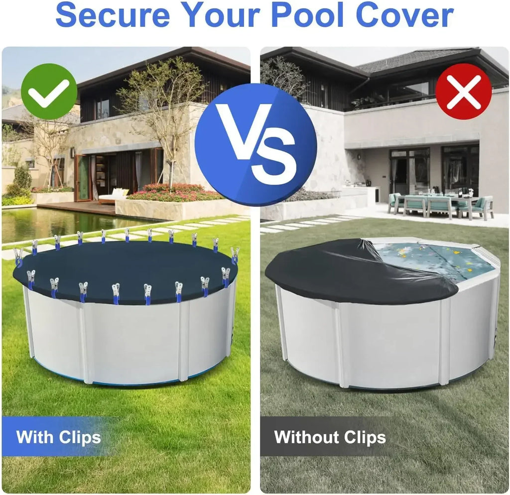 Stainless Steel Pool Cover Clips with Blue Handle – 5/10 Pack Pool Cover Clips SPOT