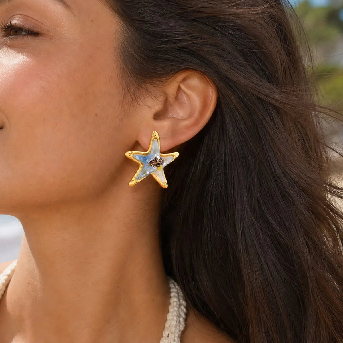 Starfish Resin Stud Earrings – Hypoallergenic Beach Jewelry Stud Earrings SPOT