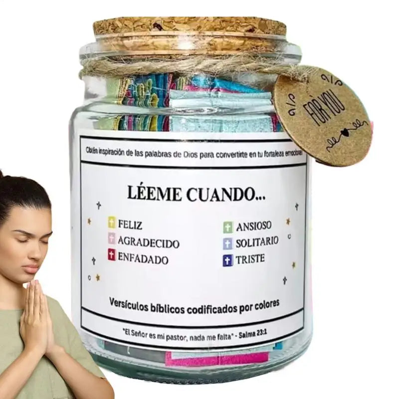 Spanish Bible Verse Prayer Jar – 90 Scripture Cards in Glass Scripture Verse Jar SPOT Default Title