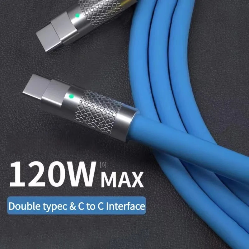 120W USB-C Fast Charge Liquid Silicone Cable – 1M, 1.5M, 2M USB-C Charging Cable SPOT
