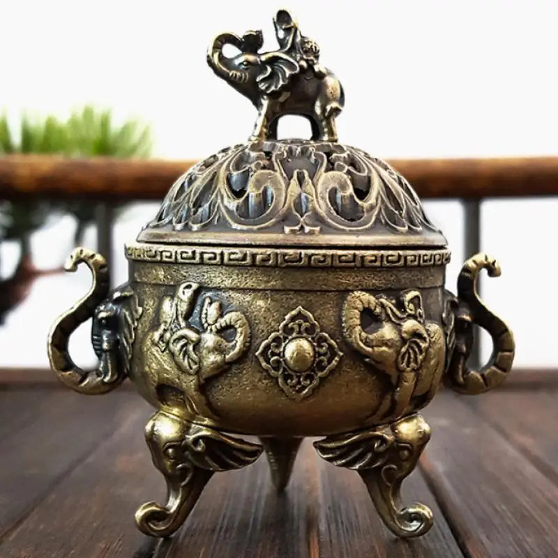 Elephant Lotus Metal Incense Burner Bowl – Yoga & Home Decor Incense Burner SPOT