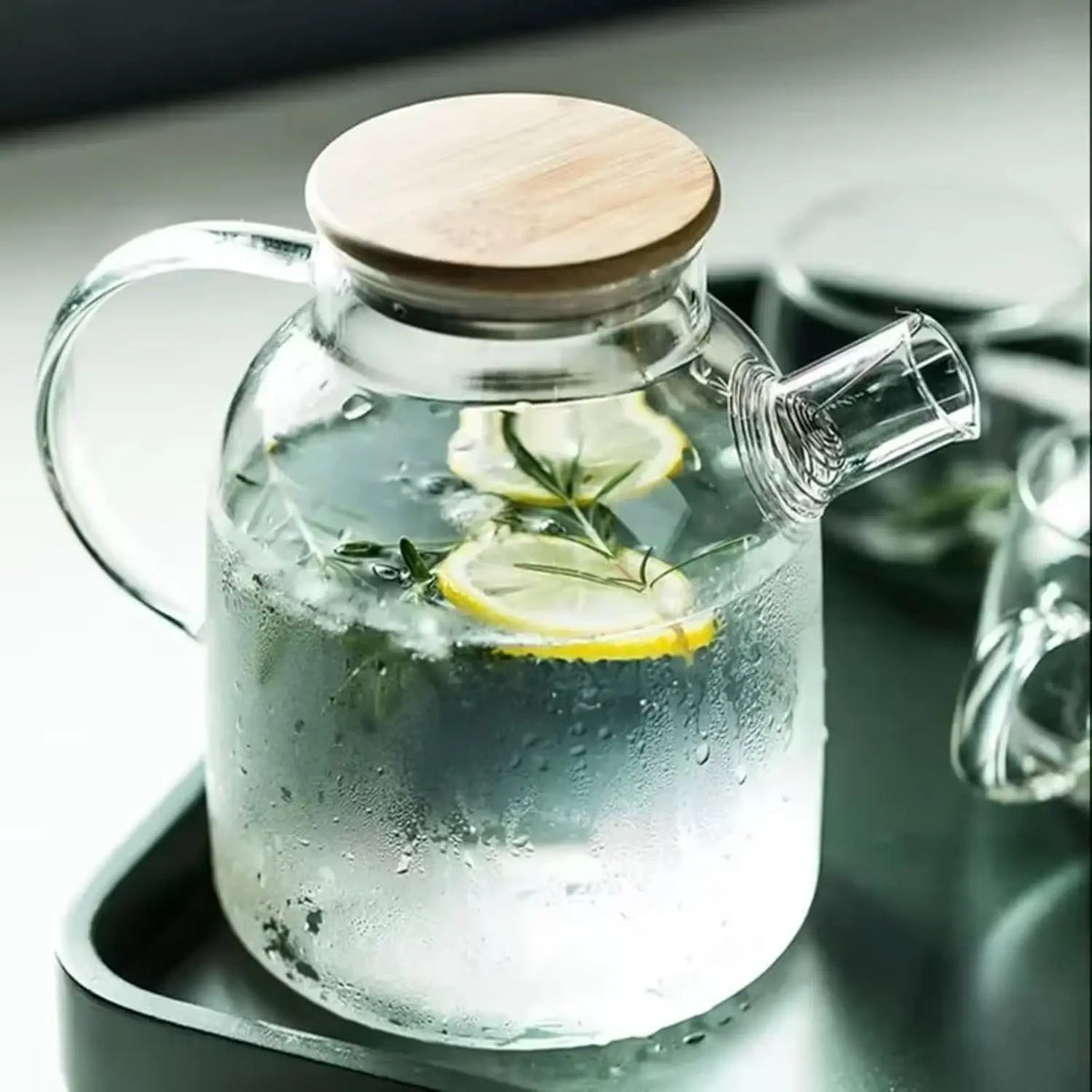 Borosilicate Glass Teapot 60.8oz – Bamboo Lid & Infuser Glass Teapot SPOT