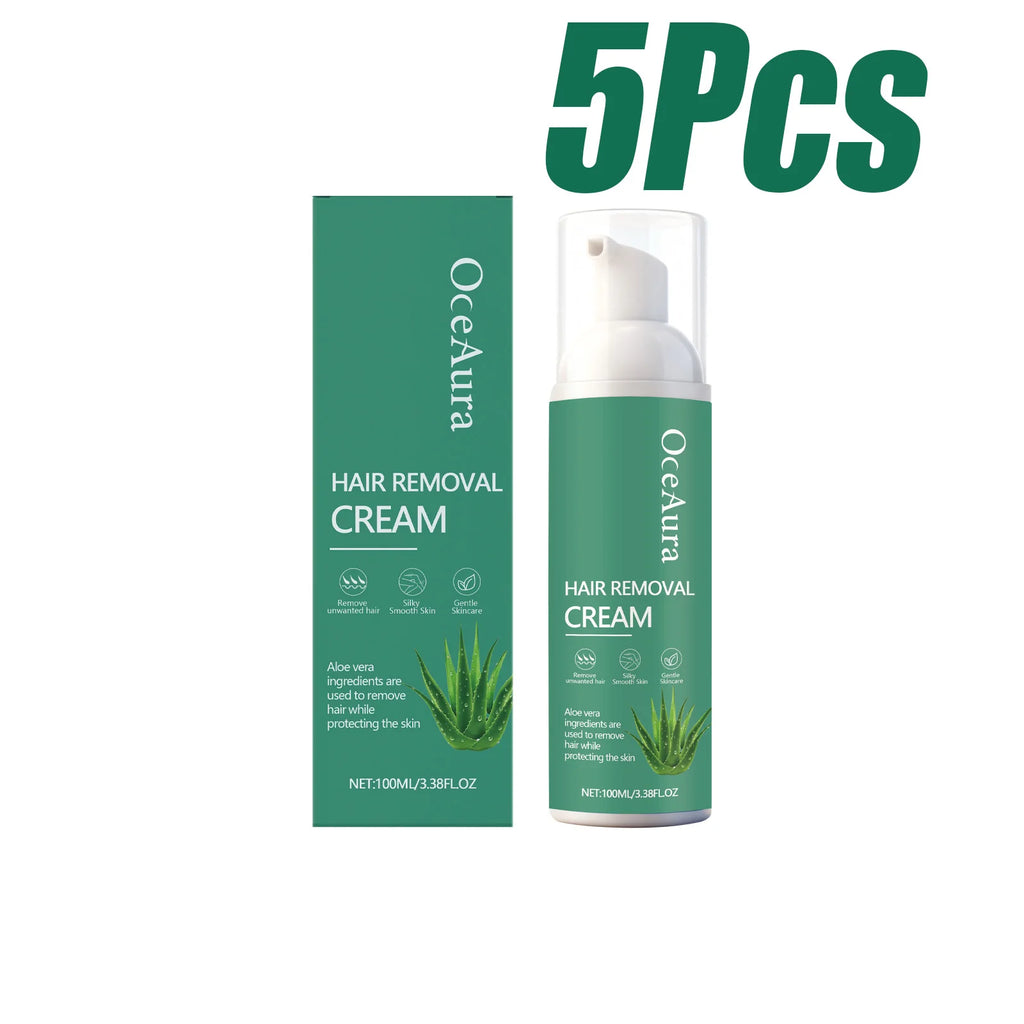 OceAura Aloe Vera Men's Hair Removal Mousse 100ml Depilatory Mousse SPOT 5 x 100ml Boxed