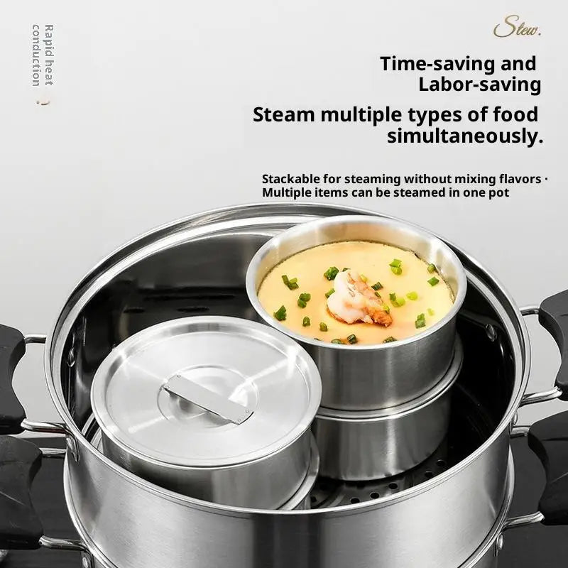 Stainless Steel Steamed Egg Bowl with Lid – Multi-Use Steamed Egg Bowl SPOT