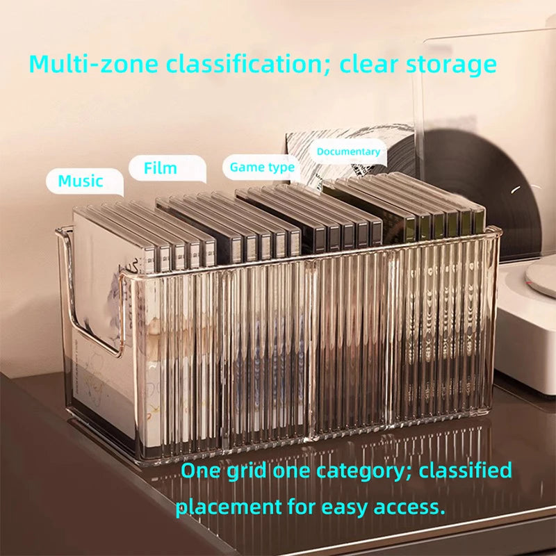Desktop CD & Disc Storage Box – Clear PET Organizer Rack Disc Storage Box SPOT