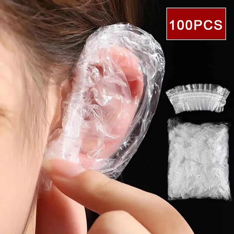 100-Pack Disposable Waterproof Ear Covers for Hair Dyeing Ear Cover Protectors SPOT