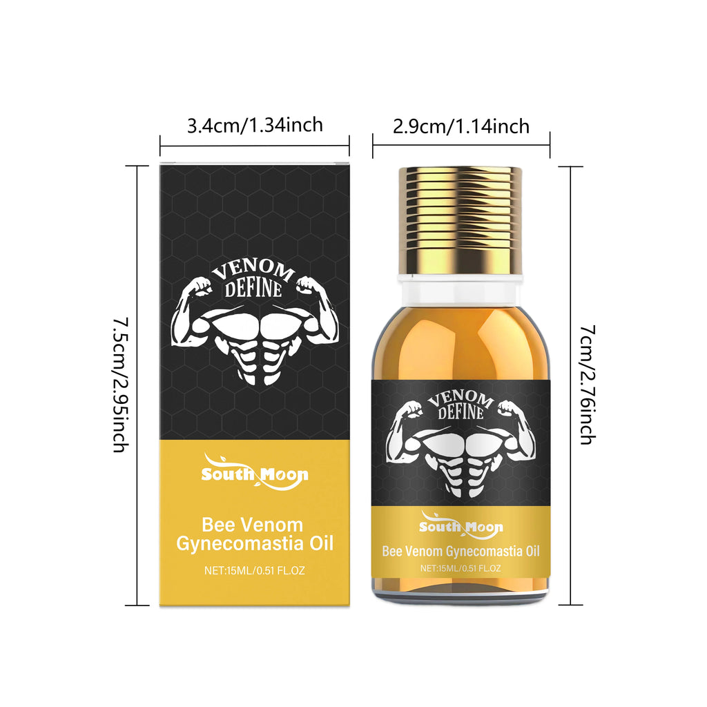 Men's Chest Firming Massage Oil – Bee Venom & Plant Extracts Body Sculpting Oil SPOT 15ml Boxed