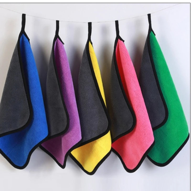5-Pack Dual-Sided Coral Fleece Cleaning Cloths | Lint-Free Cleaning Cloths Set SPOT
